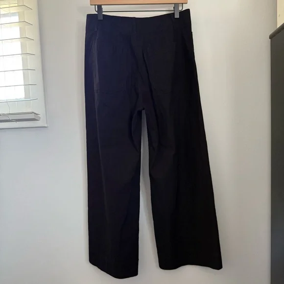 Anthropologie 30 Colette Wide Leg Ankle Pants Black Linen Office Career Business - Picture 5 of 9